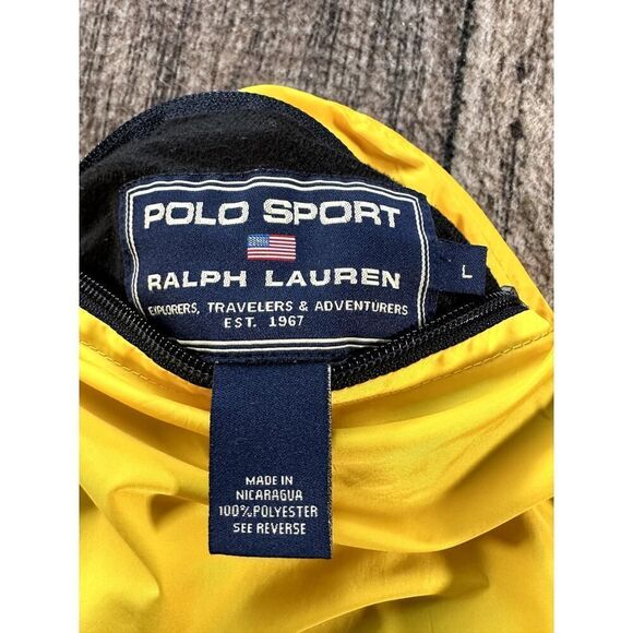 VTG Polo Sport Polartec Men's Large Yellow Blue Reversible Vest Coat - Picture 12 of 12